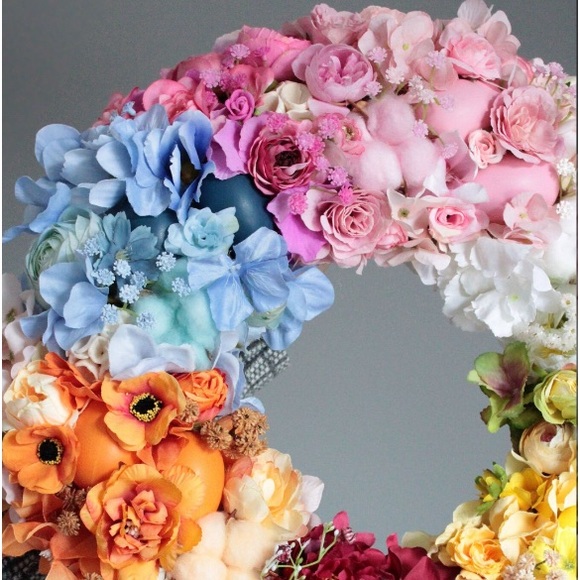GORGEOUS FLORAL WREATH     NEW/CUSTOM MADE - Picture 6 of 8